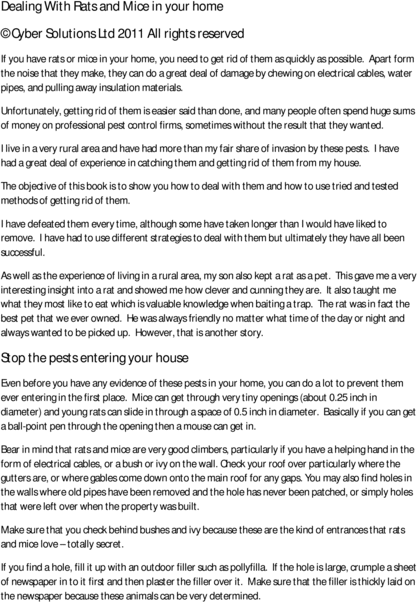 Product picture Dealing with rats and mice in your home